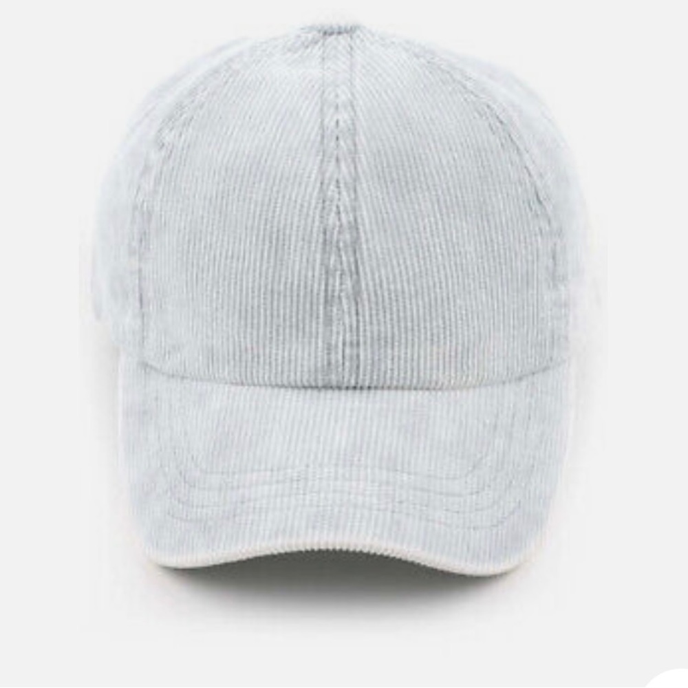 C.C Women's Stonewashed Corduroy Criss Cross Ponytail Messy Bun Baseball Cap.